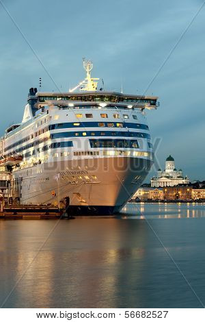 Helsinki, Finland-december 14: The Silja Line Ferry At The Mooring In The City Of Helsinki