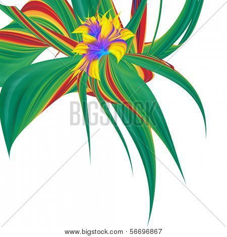 Abstrakt Blumen auf weißem Hintergrund (isoliert).