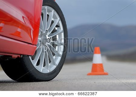 sport wheel and cone