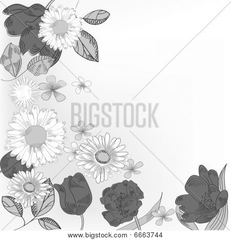 Carta floreale in bianco e nero