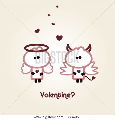 Illustrerad valentines kort med 