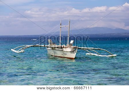 Filipino Boat In The Sea, Apo, Philippines