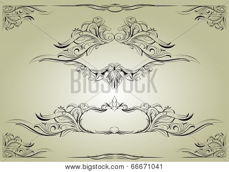 Vector frame with plant and animal elements