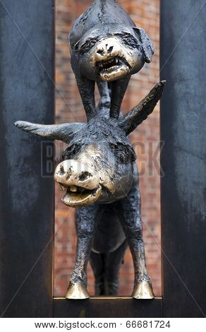 The Town Musicians Of Bremen Sculpture In Riga