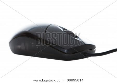 Wired Computer Mouse With A Scroll Wheel Isolated On White