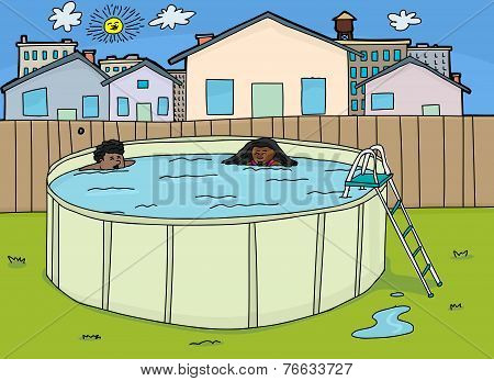 Cute Children In Pool