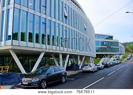 Vilnius City Street, Cars And Danske Bank View