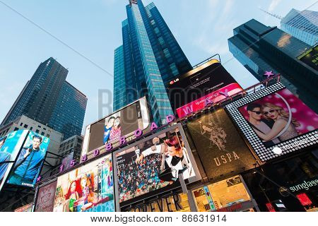 New York - DECEMBER 22, 2013: Times Square on December 22 in USA, New York. Times Square is the most popular tourist spot in New York