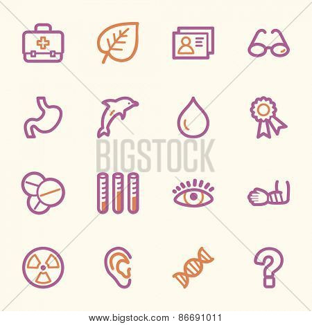 Medicine web icons set