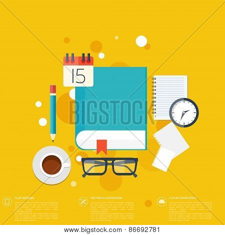 Flat background with papers.Temwork concept. Global communication and working expierence. Business,