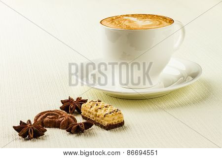 Cup Of Cappucino, Sweet And Spices
