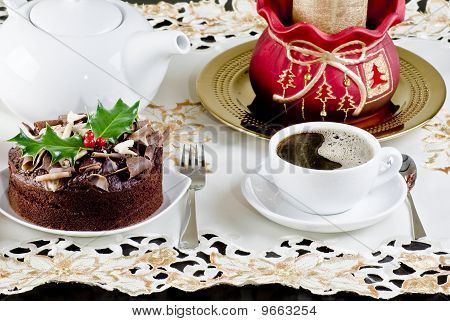 クリスマス ケーキとコーヒー