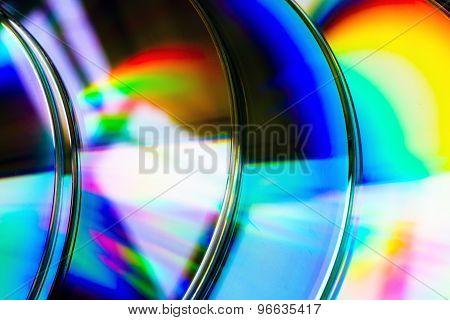 Abstract Background Cd Disk With Defocused Refraction Of Light In Reflection