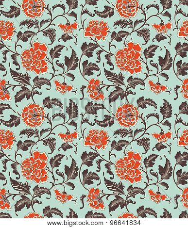 Chinese background with flowers.