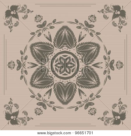 vintage seamless pattern with floral ornament