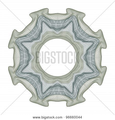 Guilloche decorative element for design certificate, diploma and bank note