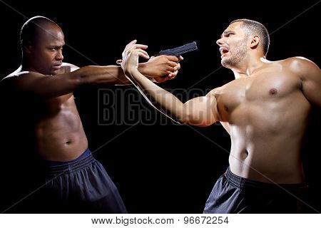 Disarming a Gun by Close Quarter Combat