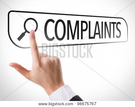 Complaints written in search bar on virtual screen
