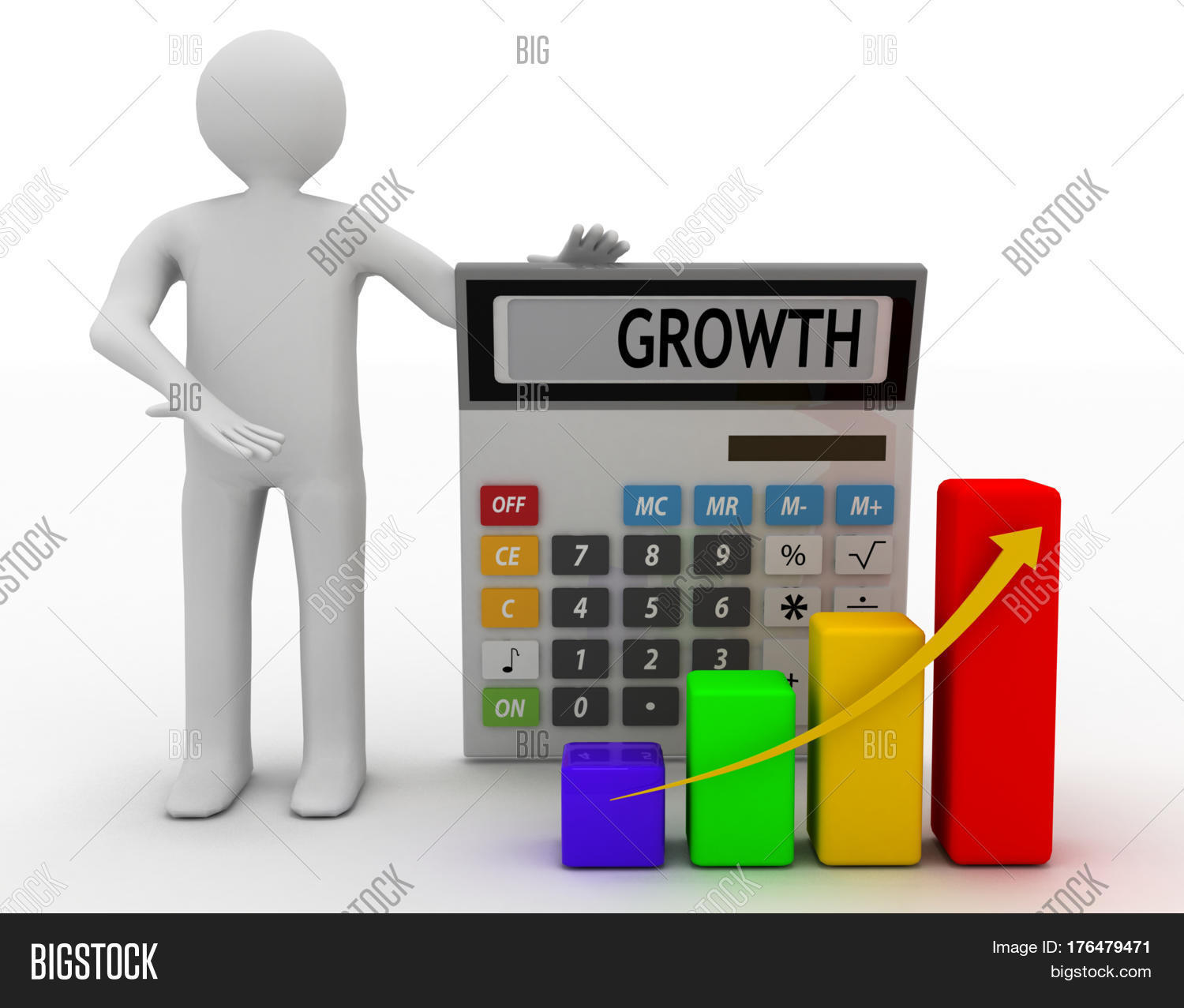 3D Man Calculator On Image & Photo (Free Trial) | Bigstock