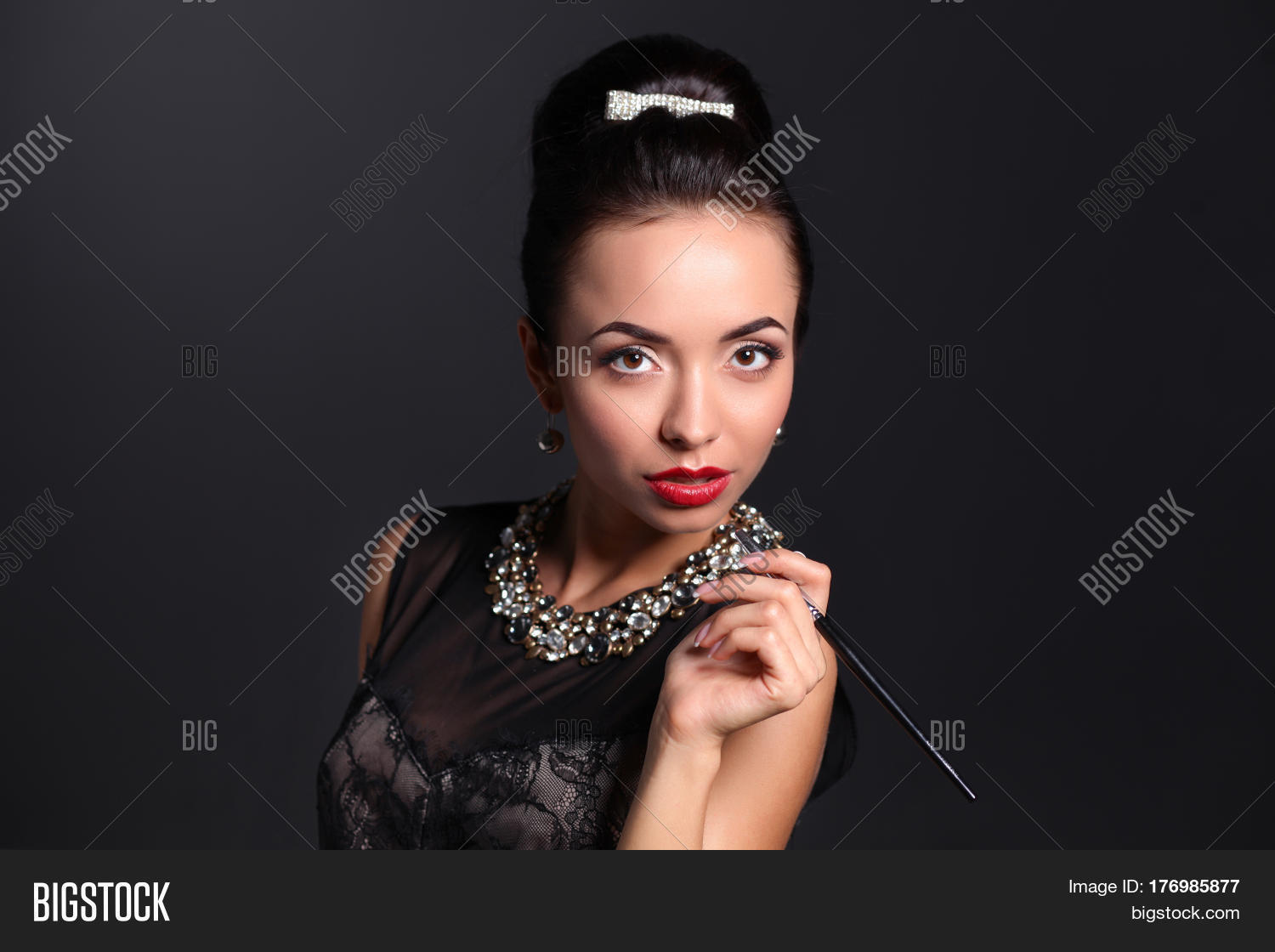 Retro woman portrait image photo free trial bigstock