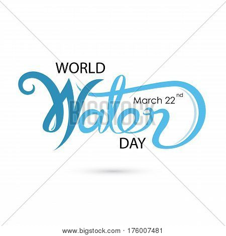 Blue World Water Day Typographical Design Elements.World Water Day icon. Minimalistic design for World Water Day concept.Vector illustration