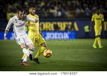 VILLARREAL, SPAIN - FEBRUARY 26: Gareth Bale with ball during La Liga match between Villarreal CF and Real Madrid at Estadio de la Ceramica on February 26, 2017 in Villarreal, Spain