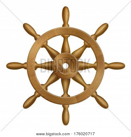 Icon of ship wheel with wooden texture EPS 10 contains transparency.