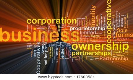 Baggrund begrebet wordcloud illustration af business corporation ejerskab glødende lys