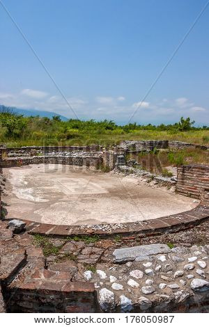 Ancient Greek palaestra in Dion, Pieria, Greece