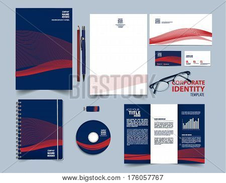 Corporate identity template set.Vector illustration.Easy editing of all parts and colors.