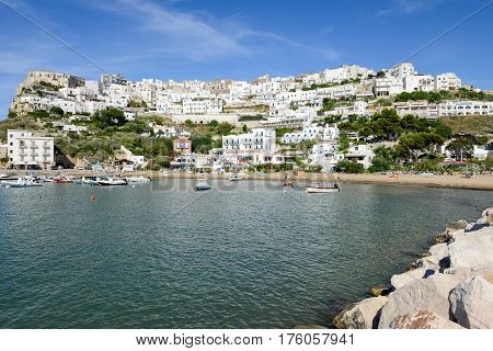 Peschici, Italy - 30 June 2016: The village of Peschici on Gargano Italy