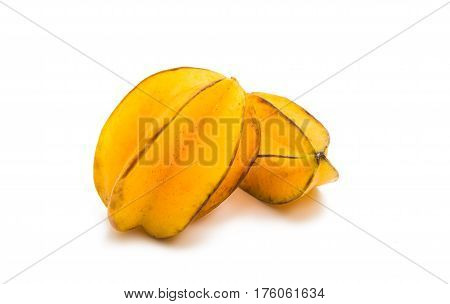 carambola exotic fruit isolated on white background