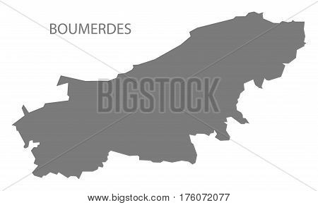 Boumerdes Algeria map grey illustration silhouette province
