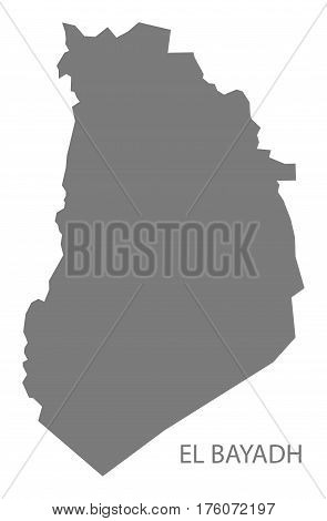 El Bayadh Algeria Map Grey Illustration Silhouette