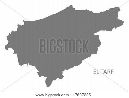 El Tarf Algeria Map Grey Illustration Silhouette