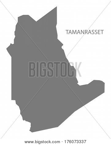 Tamanrasset Algeria map grey illustration silhouette province