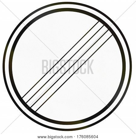 Belarusian Regulatory Road Sign - End Of Previous Prescriptions
