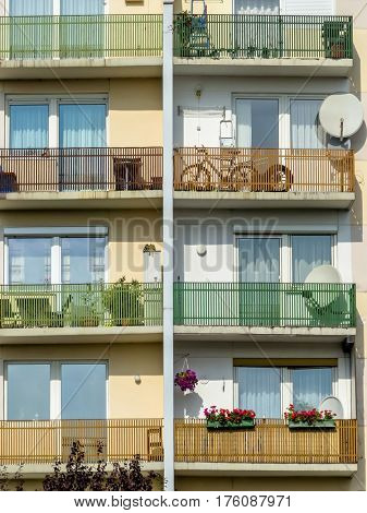 balconies in a residential building