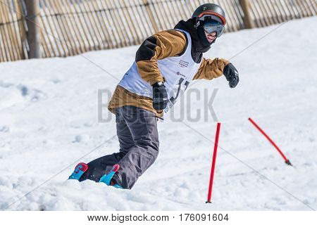 Ricardo Lopes During The Snowboard National Championships