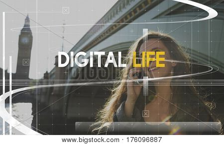 Digital Life Technology Lifestyle Connection Word