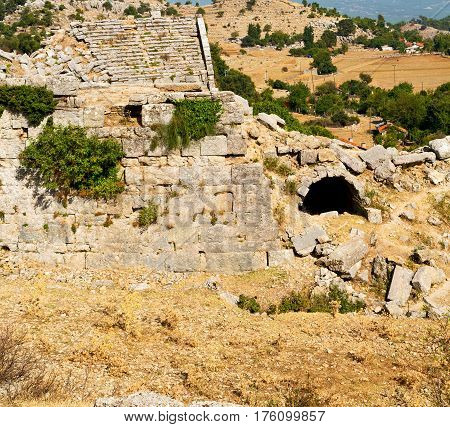 Ruins     From The Hill In Asia Turkey Selge Old Architecture And Nature