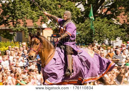 Wadkoping Orebro Sweden Juli 2016 Mediaval Fair With Market And Nights Reenactment