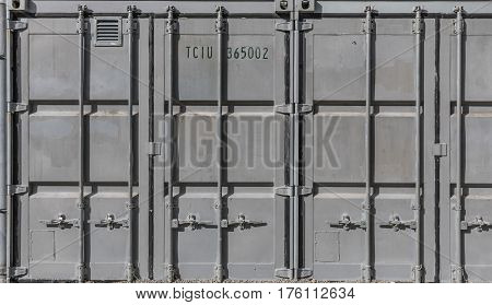 Old Container repainted in gray over the specifications