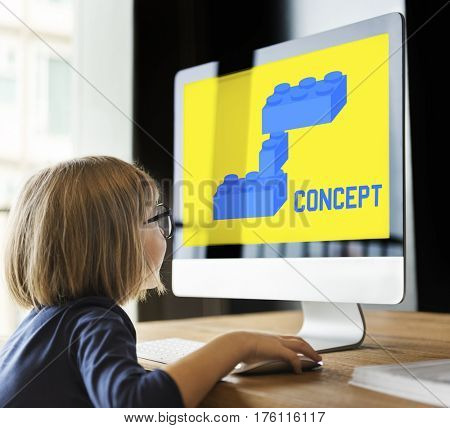 Building blocks structure design graphic