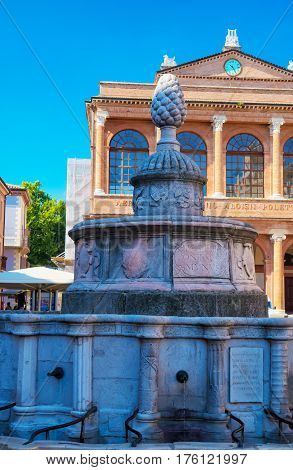 Fountain of Pigna Rimini On a sunny day