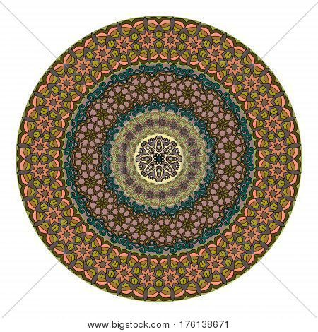 Flower Mandala. Vintage Decorative Elements.