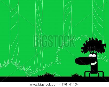 Vector illustration on forest theme. Nature concept. Vector illustration