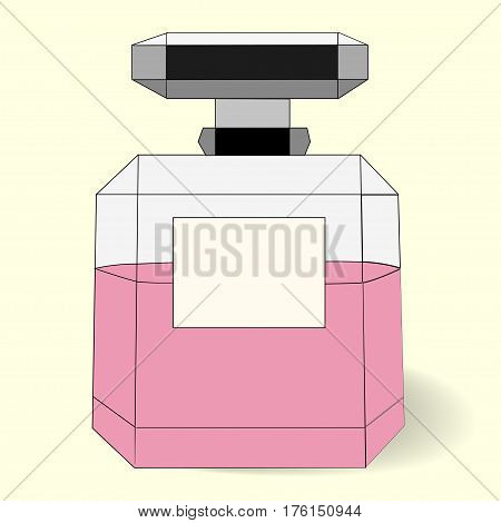 Simple schematic perfume bottle цith a sticker