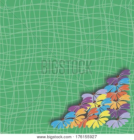 Flowers on a green background. Place under the text