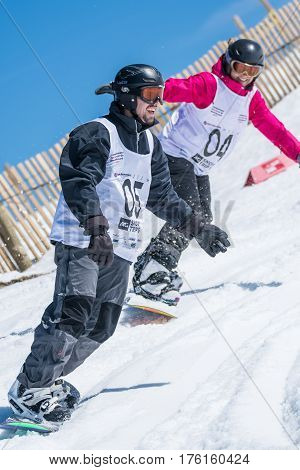 Dorit Clasing And Tim Clasing During The Snowboard National Championships